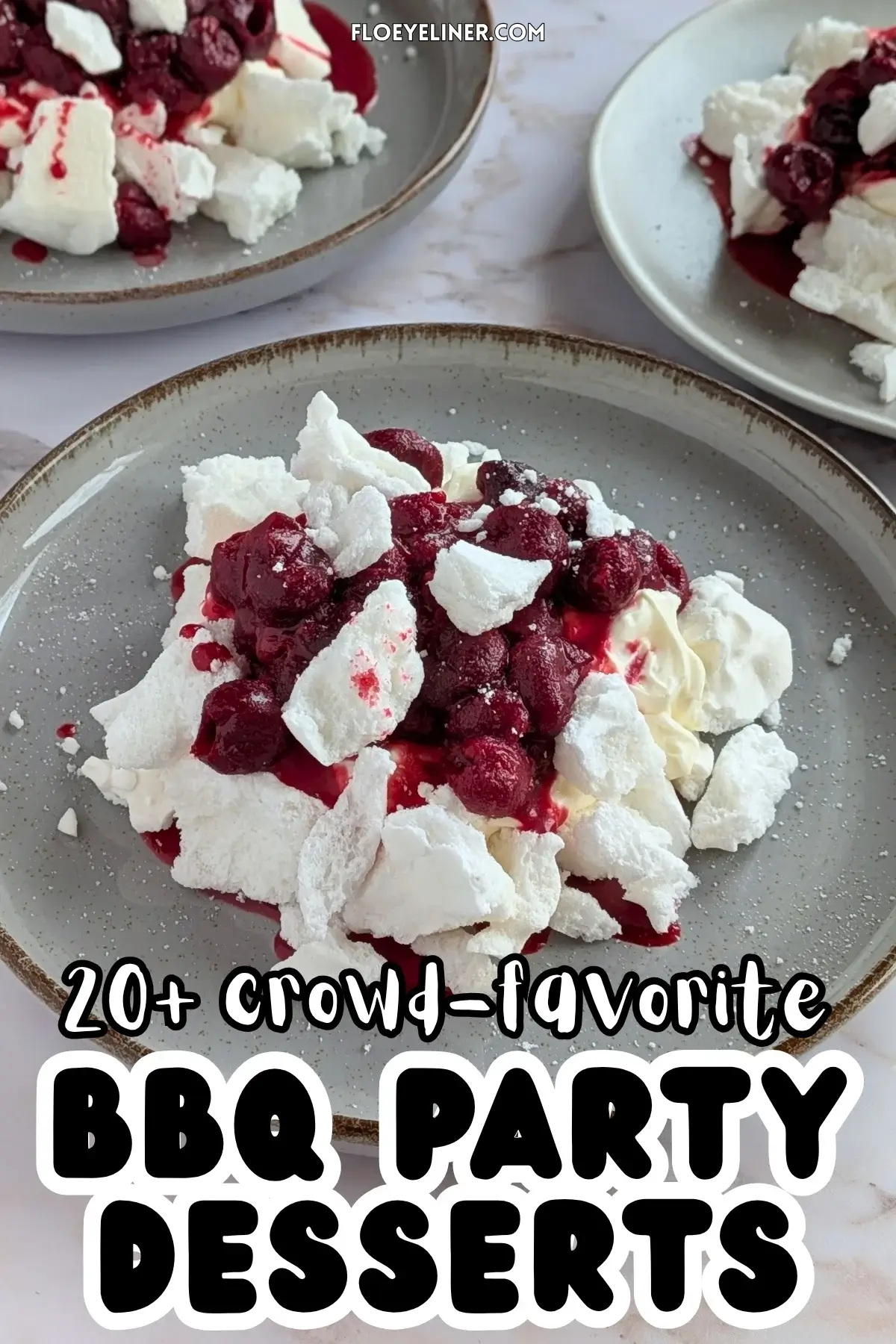 Black Cherry Eton Mess - eton mess dessert made with homemade meringue, a layer of mascarpone-whipped cream mix, and caramelly rum stewed black cherries.