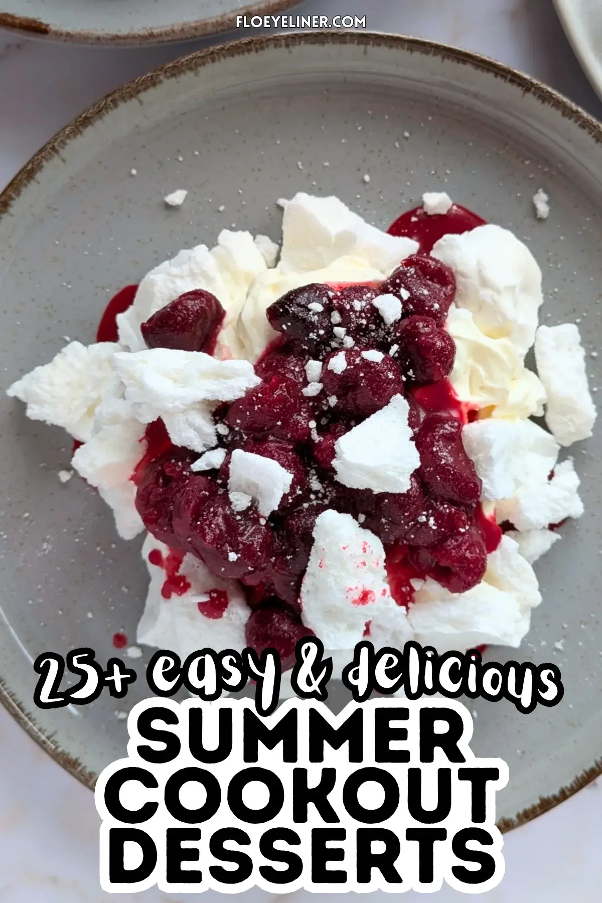 Black Cherry Eton Mess - eton mess dessert made with homemade meringue, a layer of mascarpone-whipped cream mix, and caramelly rum stewed black cherries.
