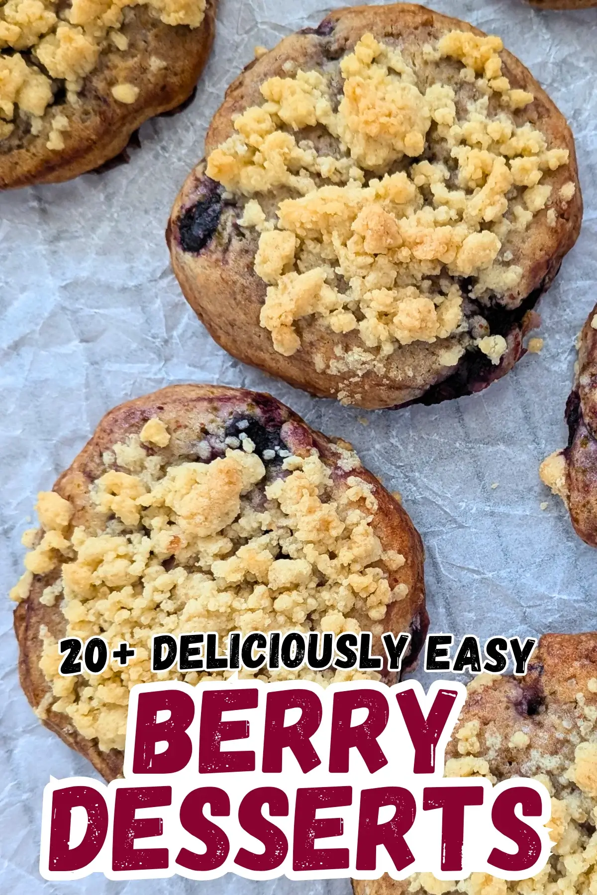 Blueberry Cookies With Crumble Topping - soft homemade blueberry cookies made with frozen blueberries, brown sugar, vanilla, and a buttery crumble streusel topping.