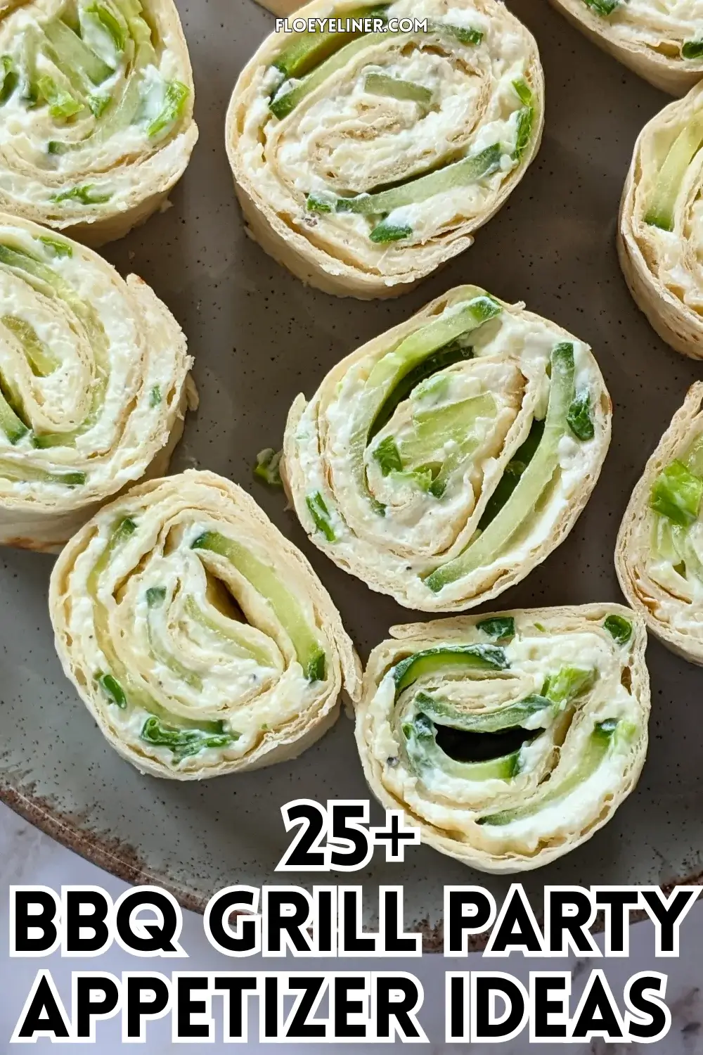 Cheesy Cucumber Tortilla Pinwheels - tortilla roll ups filled with a cream cheese, grated cheese, and chopped fresh green onions mix, layered with slices of cucumber.