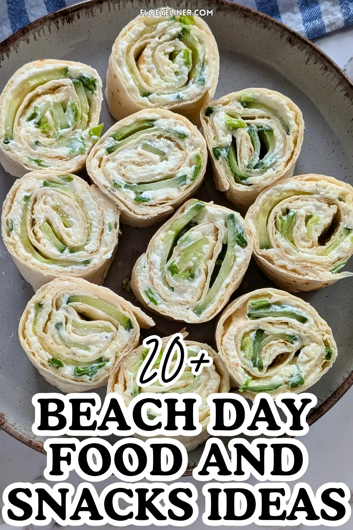 Cheesy Cucumber Tortilla Pinwheels - tortilla roll ups filled with a cream cheese, grated cheese, and chopped fresh green onions mix, layered with slices of cucumber.