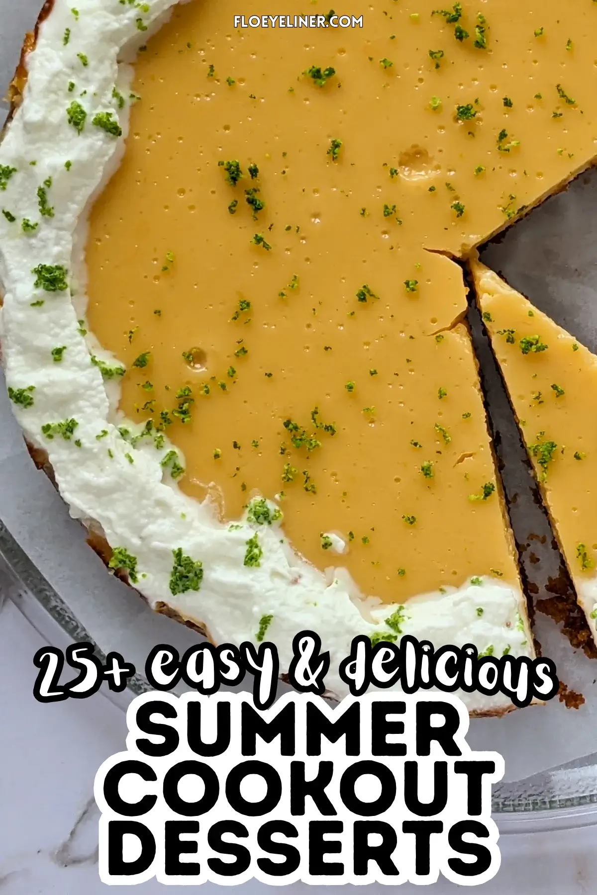 Easy Key Lime Pie - easy key lime pie made with a simple 3-ingredient filling of egg yolks, condensed milk, and key lime juice on a homemade graham cracker crust, garnished with fresh lime zest and whipped cream.