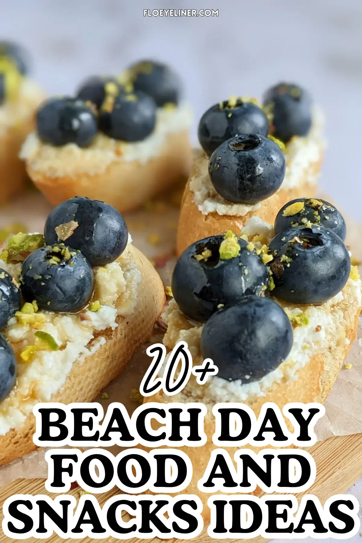 Fresh Blueberry and Ricotta Crostini With Honey - sweet dessert toasts topped with creamy sweet ricotta and fresh blueberries, drizzled with honey.