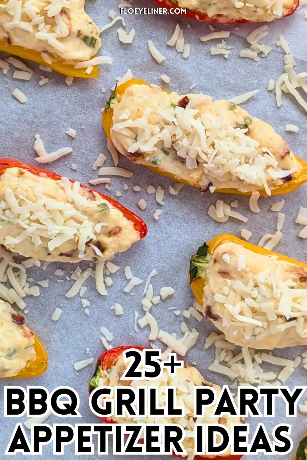 Ham and Cream Cheese Stuffed Mini Peppers Appetizers - mini sweet bell pepper poppers stuffed with a garlicky and creamy smoked ham, cream cheese, and grated cheese filling.
