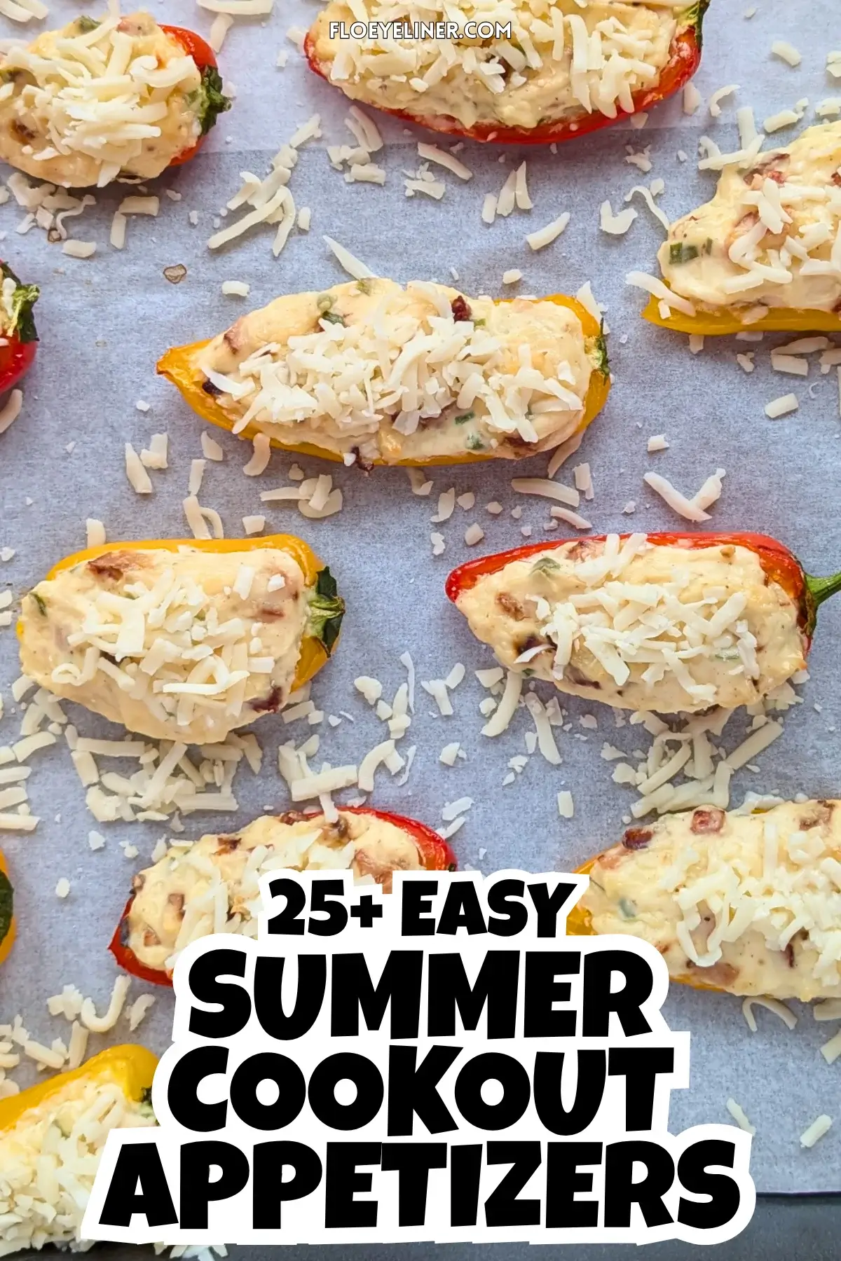 Ham and Cream Cheese Stuffed Mini Peppers Appetizers - mini sweet bell pepper poppers stuffed with a garlicky and creamy smoked ham, cream cheese, and grated cheese filling.