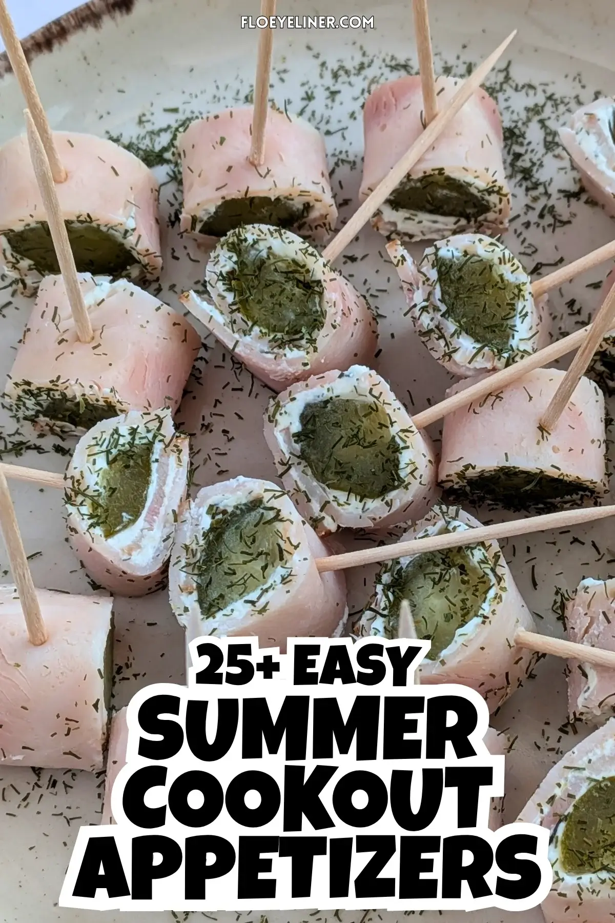 Ham Pickle Roll Ups With Garlic Cream Cheese - mini appetizer bites made with sliced breakfast ham, garlic cream cheese, and dill pickles.