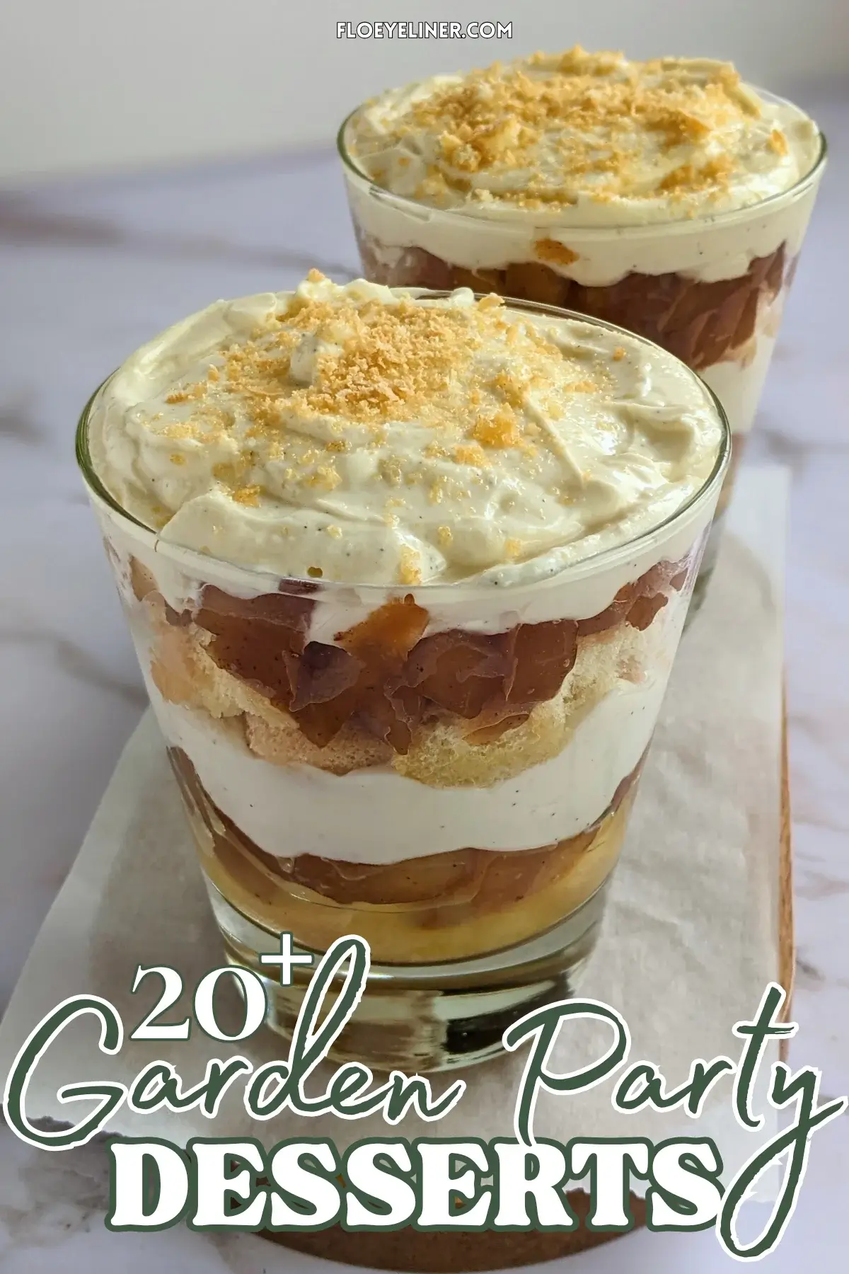 Apple tiramisu - Layered apple tiramisu dessert with creamy mascarpone and Greek yogurt filling and homemade cinnamon apples.