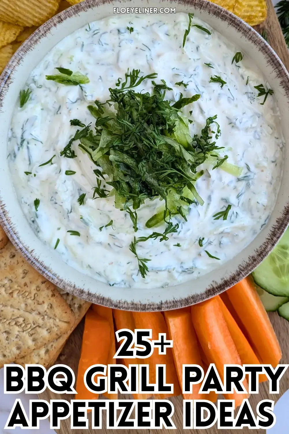 Homemade Tzatziki Sauce - authentic Greek yogurt dip made with grated cucumber, fresh mint, fresh dill, a bit of olive oil, and freshly pressed garlic.