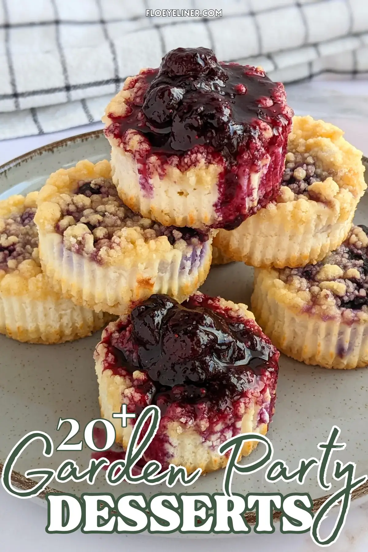 Mini Blueberry and Lemon Ricotta Cheesecakes - muffin tin baked mini cheesecake bites made with homemade shortbread crusts, lemony ricotta-blueberry filling, and topped with a homemade blueberry-lemon sauce.