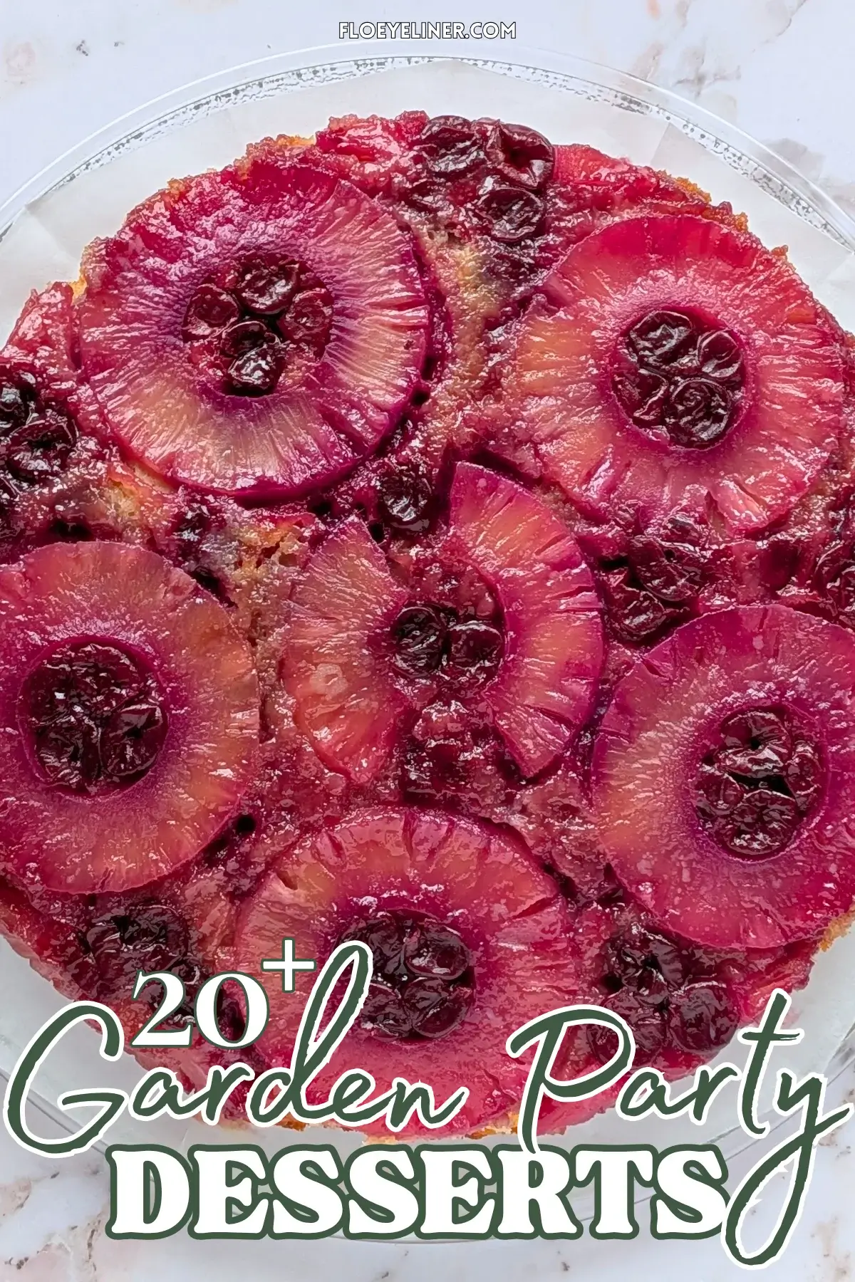 Pineapple Upside Down Cake With Black Cherries - easy upside down pineapple cake made with a freshly stewed black cherry, caramelized brown sugar, butter and pineapple topping and classic white cake batter.