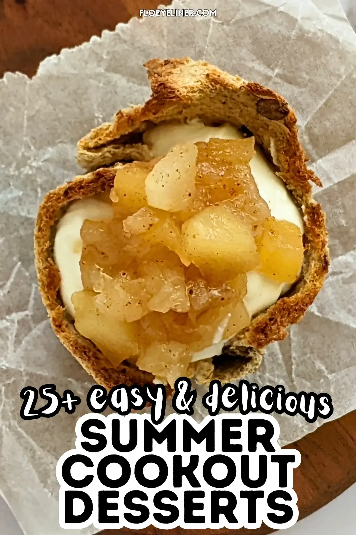Ricotta and homemade apple sauce dessert toast cups - Muffin tin toasted bread cups with creamy ricotta filling and a generous spoonful of spiced homemade apple sauce.
