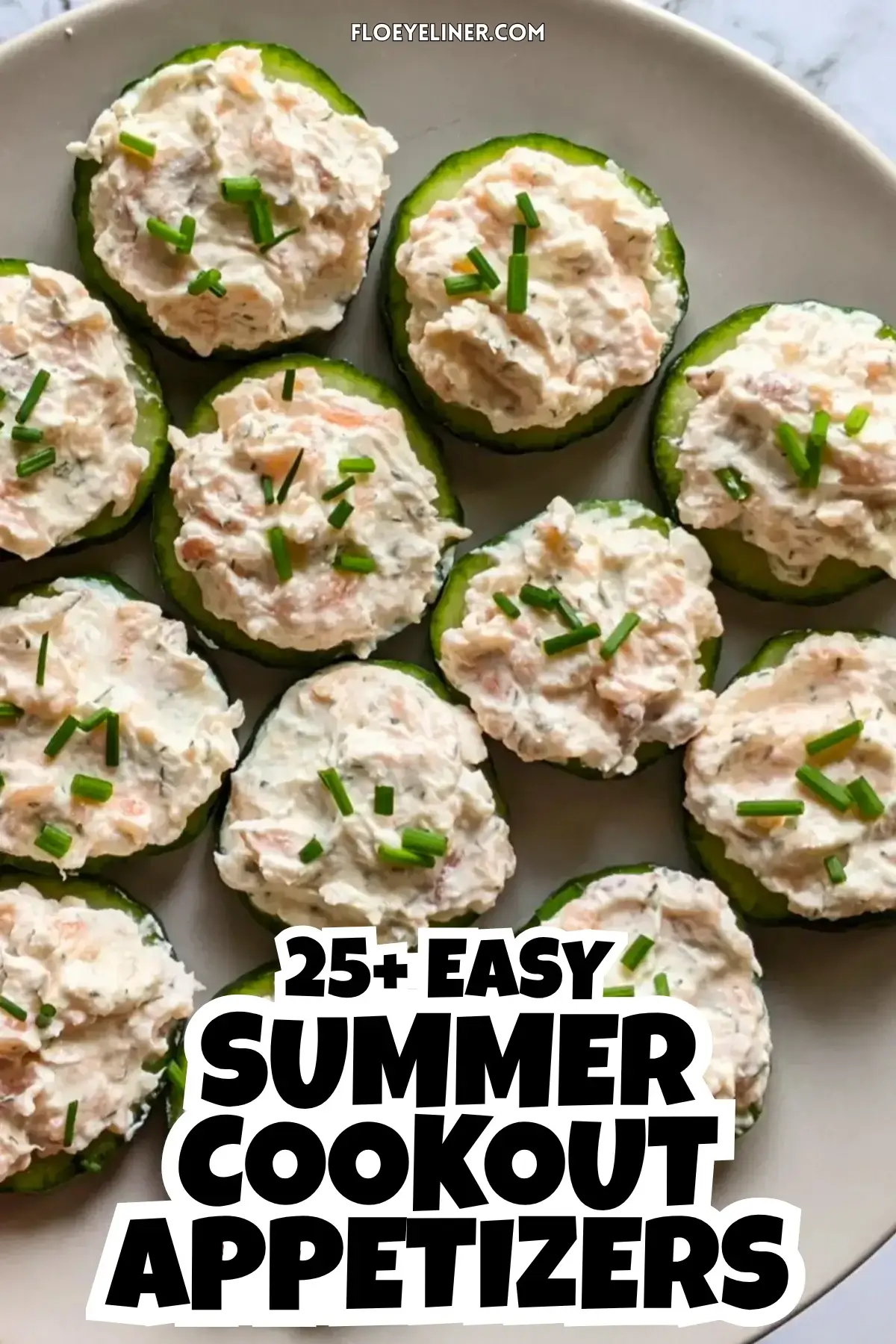 Smoked Salmon Cucumber Bites Appetizers - easy cucumber smoked salmon appetizers or snacks made with fresh cucumber rounds that are topped with a smoked salmon-lemon-chive-cream cheese spread.